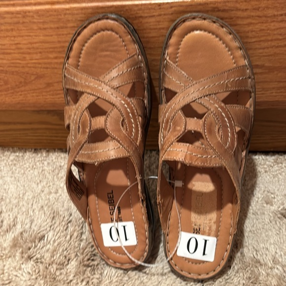 NWT JOSEF SEIBEL SANDALS SHOES SLIP ON 41 10 tan - Picture 11 of 11